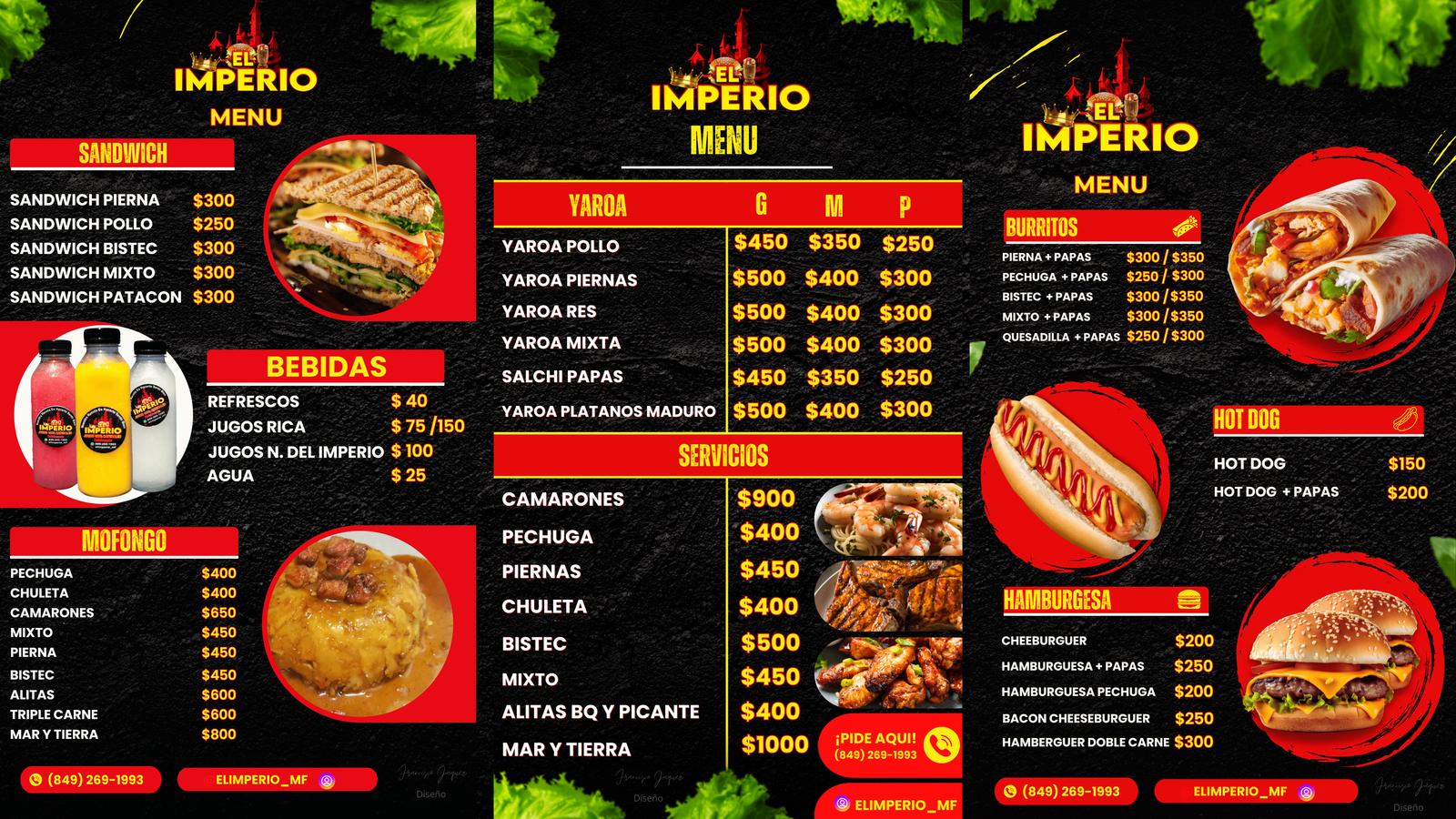 Menú El Imperio